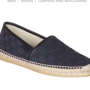 Gucci Espadrilles Black Logo Sz 39